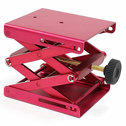 Globe Scientific 450000MD Laboratory Heavy Duty Support Jack, Red, Medium, 50kg Load Capacity, 58mm-242mm Height