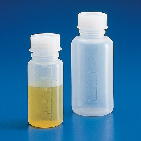 Globe Scientific 601608 LDPE Wide Mouth Flexible Round Bottle with Polypropylene Screwcap, Graduated, 50mL Capacity (Case of 100)