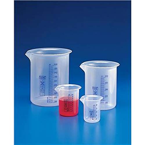 Globe Scientific 601827 Polypropylene Griffin Style Low Form Beaker, Printed Graduations, 2000mL Capacity (Pack of 4)
