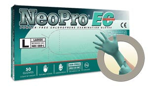 ANSELL MICROFLEX NEOPRO® EC POWDER-FREE EXTENDED CUFF CHLOROPRENE EXAM GLOVES-NEC-288-S