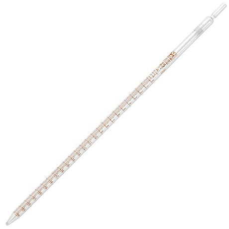 Globe Glass, Serological Pipette, Reusable, 25mL, Class A, to Deliver (TD), 0.1 Graduations, White Band, 6/Box