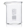 Globe Scientific Beaker, Globe Glass, 10mL, Low Form Griffin Style, 3.3 Borosilicate Glass, ASTM E960, 12/Box (8010010)