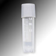 Globe Scientific 6052 Polypropylene Graduated Sample Tube with White Writing Area, 2mL Capacity, External Threads, Round Bottom, Self-Standing (Bag of 1000)