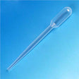 Globe Scientific 138080-S01 Transfer Pipet, General Purpose, Standard, LDPE, 7.0mL Capacity, Sterile, Individually Wrapped, 155mm Length, Pack of 500
