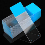 Globe Scientific Diamond 1358B White Glass Charged Microscope Slide, 25 x 75mm Size, Ground Edges, Blue Frosted (1,440 slides)