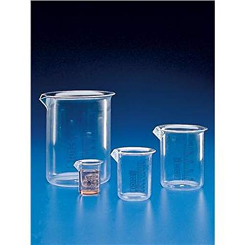 Globe Scientific 601724 Polymethylpentene Griffin Style Low Form Beaker, Printed Graduations, 500mL Capacity (Pack of 12)