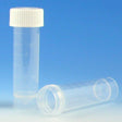 Globe Scientific 6101Y Polypropylene Molded Graduations Conical Bottom Self Standing Transport Tubes with Separate Yellow Polyethylene Screw Cap, 5ml Capacity (Case of 1000)