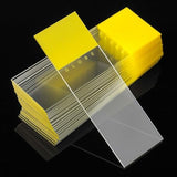 Globe Scientific Diamond 1380-50Y White Glass Microscope Slide, 25 x 75mm Size, Ground Edges, Yellow Frosted (1,440 Slides)