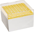 Globe Scientific BioBox 3042Y Polycarbonate Storage Box with Transparent Lid for 3mL, 4mL and 5mL Tubes, Holds 81 Vials, Yellow (Pack of 4)