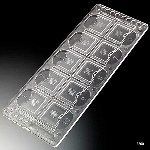 Globe Scientific 3800 Quick-Read Precision Grid Urinalysis Slide with Counting Grid, Pack of 100
